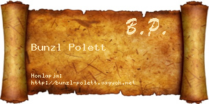 Bunzl Polett névjegykártya